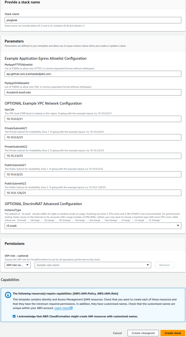 CloudFormation Stack Parameters