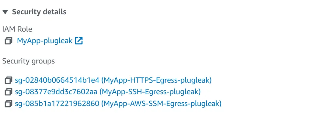 Security Group list